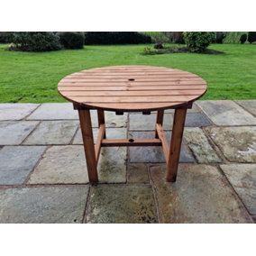 Valley Round Garden Dining Table - Timber - L113 x W113 x H75 cm - Minimal Assembly Required