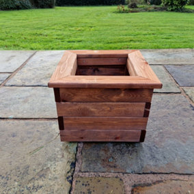 Valley Small Square Planter - Timber - L39 x W39 x H32 cm - Garden Trough - Fully Assembled