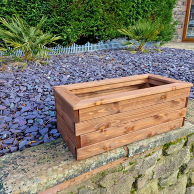 Valley Trough Medium - Timber - L39 x W79 x H32 cm - Garden Planter ...