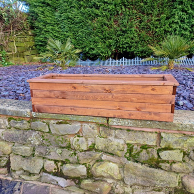 Valley Trough XL - Timber - L39 x W120 x H32 cm - Garden Planter ...