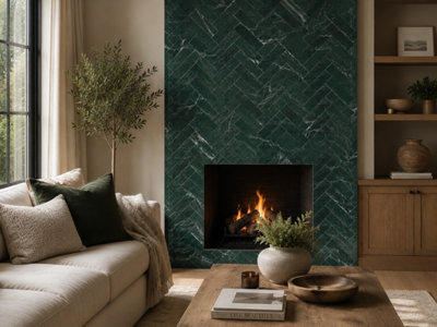 Valloria Verde Porcelain Wall Tiles (640 Pack - 20 Box - 14.2m2 Coverage)  - Shower - 7.5cm x 29.75cm - Elegant Marble Styling