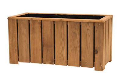 Valmiera Rectangular Planter - Wood - L75 x W35 x H37 cm - Brown