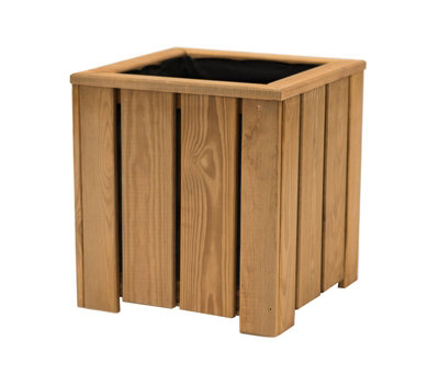 Valmiera Square Planter - Wood - L35 x W35 x H37 cm - Brown