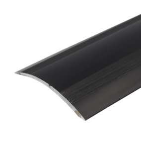 Value 5 Pack A49 61mm Anodised Aluminium Self Adhesive Door Threshold Ramp Profile Black 1m