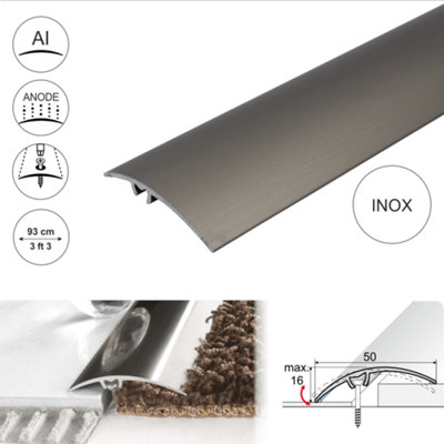 Value 5 Pack A65 50mm Anodised Aluminium Door Threshold Strip Inox 0.93m - 3