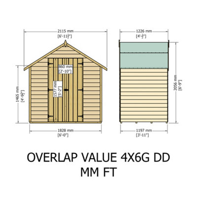 Value Overlap 4x6 with double doors and no windows