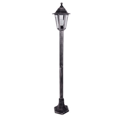 ValueLights 1.2m Victorian Black and Silver Outdoor Garden Lamp