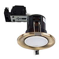 ValueLights 10 Pack Fire Rated Antique Brass GU10 Recessed Ceiling Downlights Spotlights