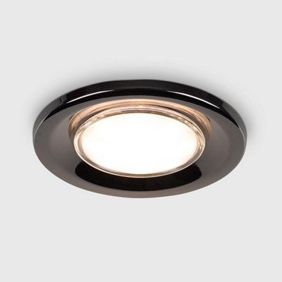 ValueLights 10 Pack Fire Rated Black Chrome GU10 Recessed Ceiling Downlights Spotlights