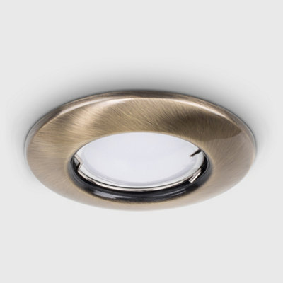ValueLights 10 Pack Fire Rated Gold Finish GU10 Ceiling Spotlight Downlight Fittings