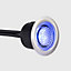 ValueLights 10 Pack IP67 Rated 15mm Blue LED Round Decking Kitchen Plinth Lights With 3M Extension