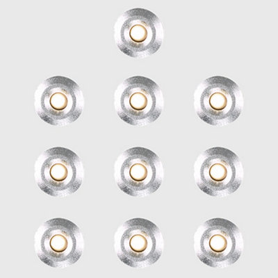 ValueLights 10 Pack IP67 Rated 15mm Warm White LED Round Garden Decking Kitchen Plinth Lights Kit