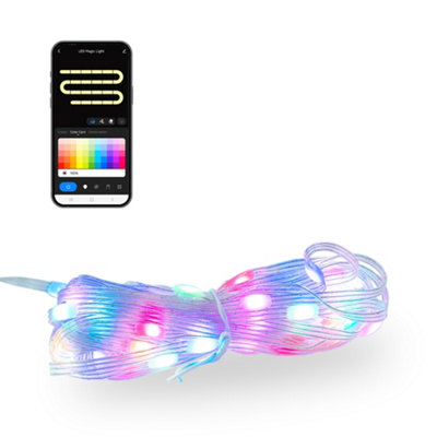 ValueLights 10M Smart RGBIC LED Fairy Strings Lights, IP65 Waterproof, WiFi Garden Lights with App Control and Music Sync