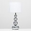 ValueLights 2 x Marissa Chrome Table Lamps With White Shades