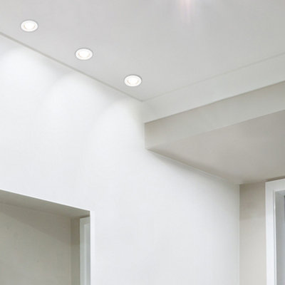 ValueLights 20 Pack Fire Rated Gloss White Recessed GU10 Ceiling Spotlights Downlights