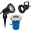 ValueLights 3 In 1 IP65 Rated Ground Wall Spike Outdoor Light In Black Finish