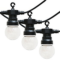 ValueLights 3 Pack IP44 Rated 11.7M Integrated Warm White LED Festoon Globe String Chain Lights