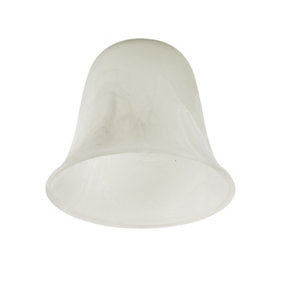 ValueLights 3 Pack Marble Effect Bell Shaped White Frosted Glass Replacement Shades