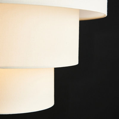 ValueLights 3 Tier Cream Faux Silk Ceiling Pendant Light Shade