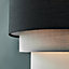 ValueLights 3 Tier Modern Black Grey White Fabric Ceiling Pendant Light Shade