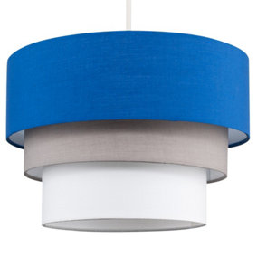 ValueLights 3 Tier Modern Blue Grey White Fabric Ceiling Pendant Light Shade