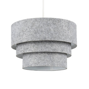 ValueLights 3 Tier Modern Light Grey Fabric Felt Ceiling Pendant Light Shade