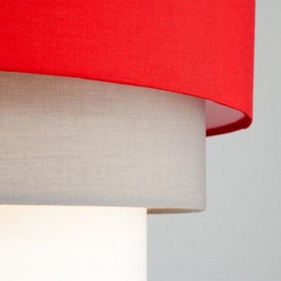 ValueLights 3 Tier Modern Red Fabric Ceiling Pendant Light Shade