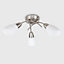 ValueLights 3 Way Brushed Chrome Curved Arm Ceiling Light With Frosted Glass Shades