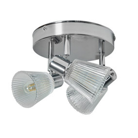 ValueLights 3 Way Chrome Bathroom Ceiling Bar Spotlight and G9 Capsule LED 3W Warm White 3000K Bulbs