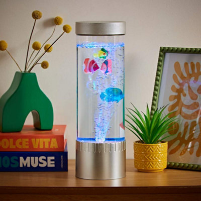 ValueLights 32cm Colour Changing Bubble Fish Table Lamp