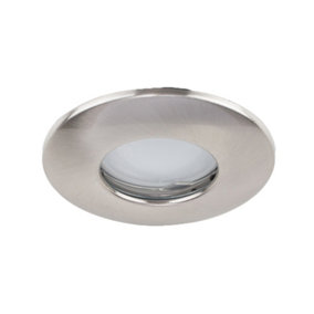 ValueLights 4 Pack Fire Rated Bathroom Satin Chrome Domed GU10 Ceiling Downlights