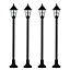 ValueLights 4 Pack Traditional Victorian Style 1.2m Black IP44 Outdoor Garden Lamp Post Lights