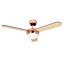 ValueLights 42" Copper Reversible Blade Ceiling Fan With Frosted Shade And Remote Control