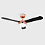 ValueLights 42" Copper Reversible Blade Ceiling Fan With Frosted Shade And Remote Control