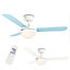 ValueLights 42" Duck Egg Blue Reversible Blade Ceiling Fan With Frosted Shade And Remote Control