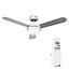 ValueLights 42" Silver Reversible Blade Ceiling Fan With Frosted Shade And Remote Control