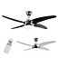 ValueLights 48" Modern Silver Chrome And Dark Wood Blade Ceiling Fan With Frosted Shade And Remote Control