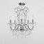 ValueLights 5 Way Silver Chrome Ceiling Light Chandelier With Lead Crystal Droplets