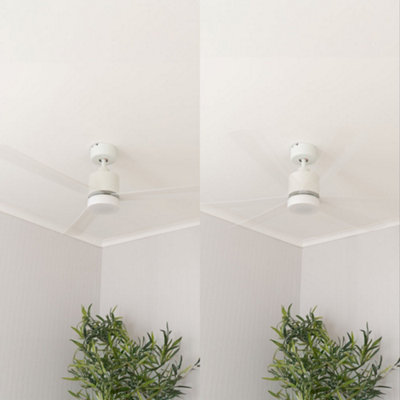 ValueLights 52 Inch Integrated LED Ceiling Fan with Remote Control, 3 Blades, Timer and 6 Speed Functions - White