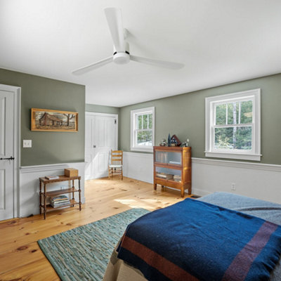 ValueLights 52 Inch Integrated LED Ceiling Fan with Remote Control, 3 Blades, Timer and 6 Speed Functions - White