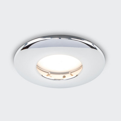 ValueLights 6 Pack Fire Rated Bathroom Shower IP65 Polished Chrome Domed GU10 Ceiling Downlights