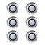 ValueLights 6 Pack IP67 Rated 40mm White LED Round Garden Decking Kitchen Plinth Lights Kit
