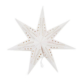 ValueLights 60cm Pin Up Plug In Paper Star with White Velvet Finish