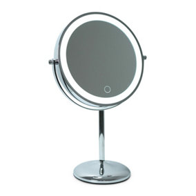 ValueLights 8 inch Rechargeable Tabletop Mirror with 5 x Magnification and Dimmable LED Light