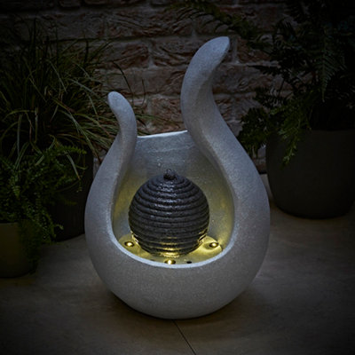 ValueLights Abstract Solar Powered Outdoor Cascading Water Fountain Feature Garden Light