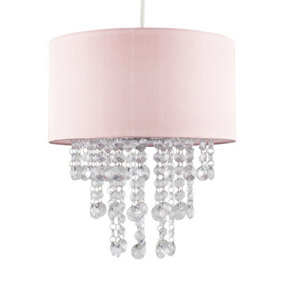 ValueLights Acrylic Jewel Effect Droplet Pink Ceiling Pendant Light Shade