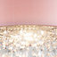 ValueLights Acrylic Jewel Effect Droplet Pink Ceiling Pendant Light Shade