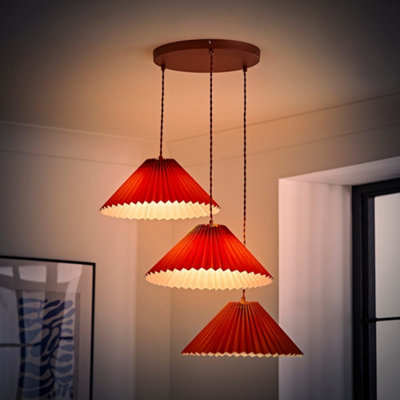 ValueLights Akira Burnt Orange 3 Way Hanging Pendant Ceiling Light