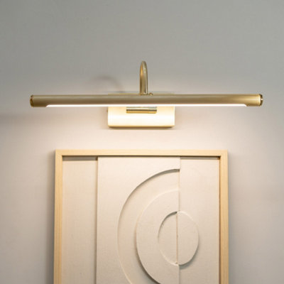 ValueLights Alana Brushed Gold IP44 Bathroom Living Room Integrated LED Picture Wall Light