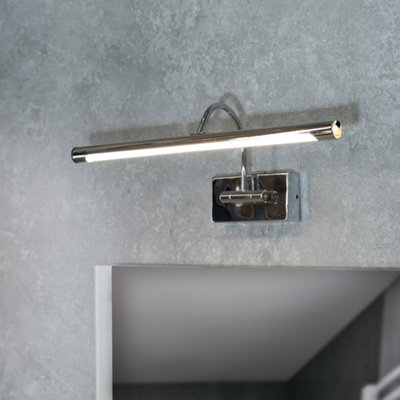 ValueLights Alana Polished Chrome IP44 Bathroom Integrated LED Picture Wall Light